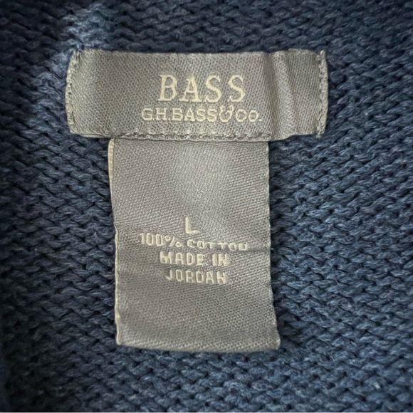 VTG GH Bass & Co 100% Cotton Striped Turtleneck Sweater Size L - Picture 5 of 7